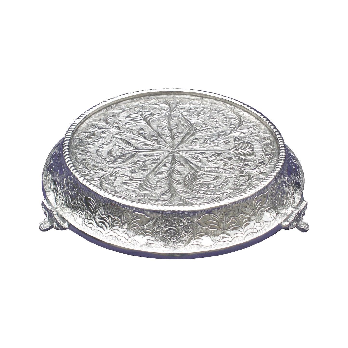 Anushka Metals Cake Stand Tapered Silver Finish (14 in)