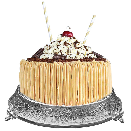 Anushka Metals Cake Stand Tapered Silver Finish (16 in)