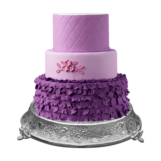 Anushka Metals Cake Stand Tapered Silver Finish (18 in)