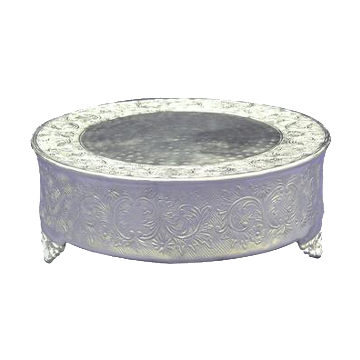 Anushka Metals Cake Stand Round Silver Finish (18 in)