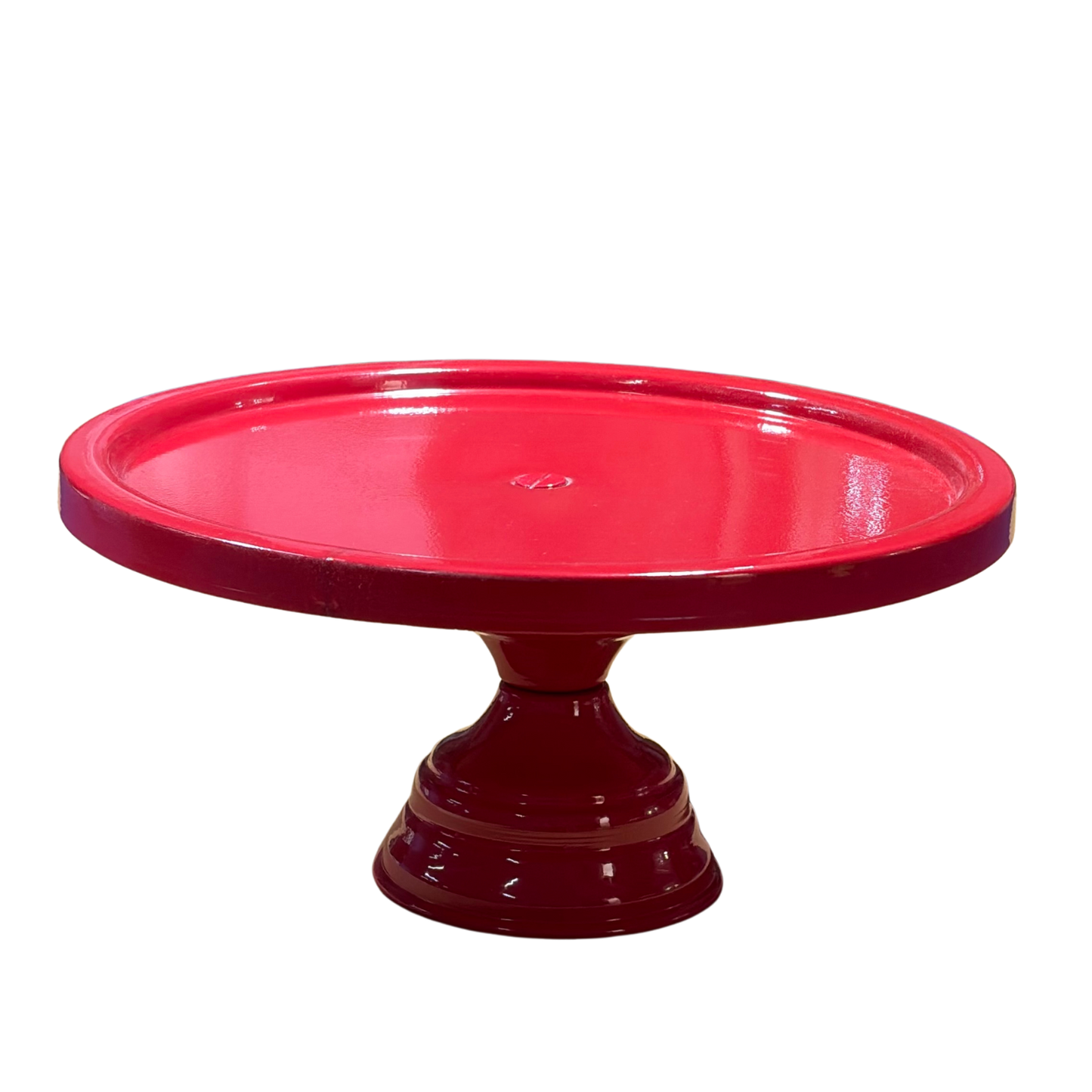 Anushka Metals Red Metal Cake Stand Pedestal | Round Non-Revolving Dessert Display | 9" Diameter Top | Birthday, Wedding & Party Cake Holder