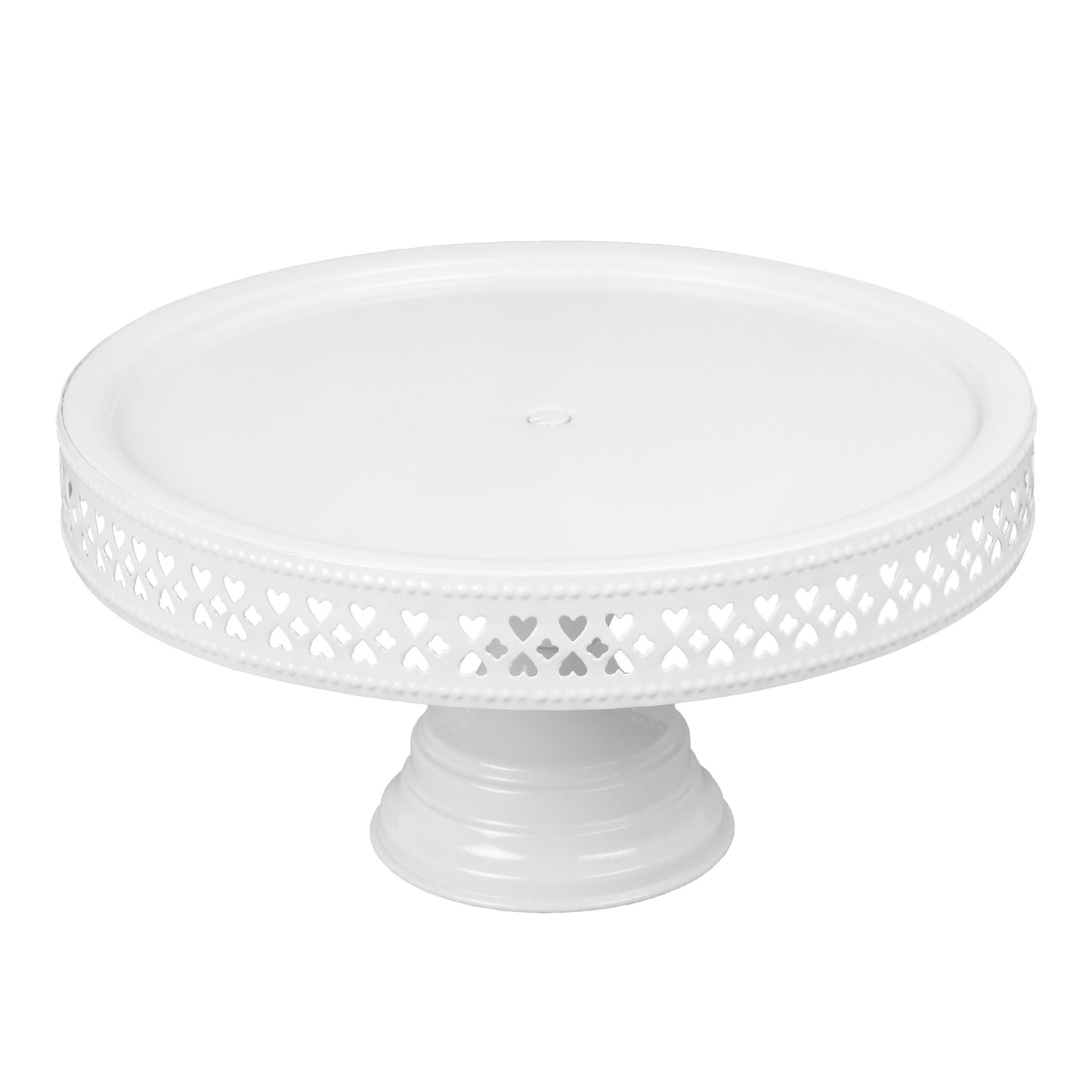 Anushka Metals Non Revolving Cake Stand Pedestal 13", 11", 9" Diameter (Top), Strong Metal (Set/3, White)