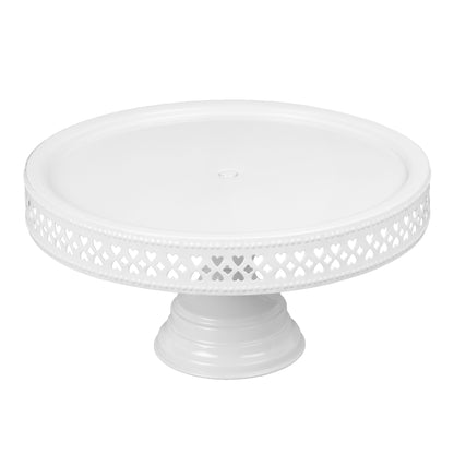 Anushka Metals Non Revolving Cake Stand Pedestal 13", 11", 9" Diameter (Top), Strong Metal (Set/3, White)