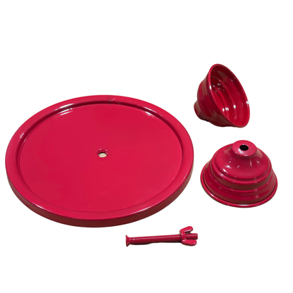 Anushka Metals Red Metal Cake Stand Pedestal | Round Non-Revolving Dessert Display | 9" Diameter Top | Birthday, Wedding & Party Cake Holder