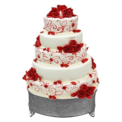 Anushka Metals Cake Stand Round Silver Finish (22 in)