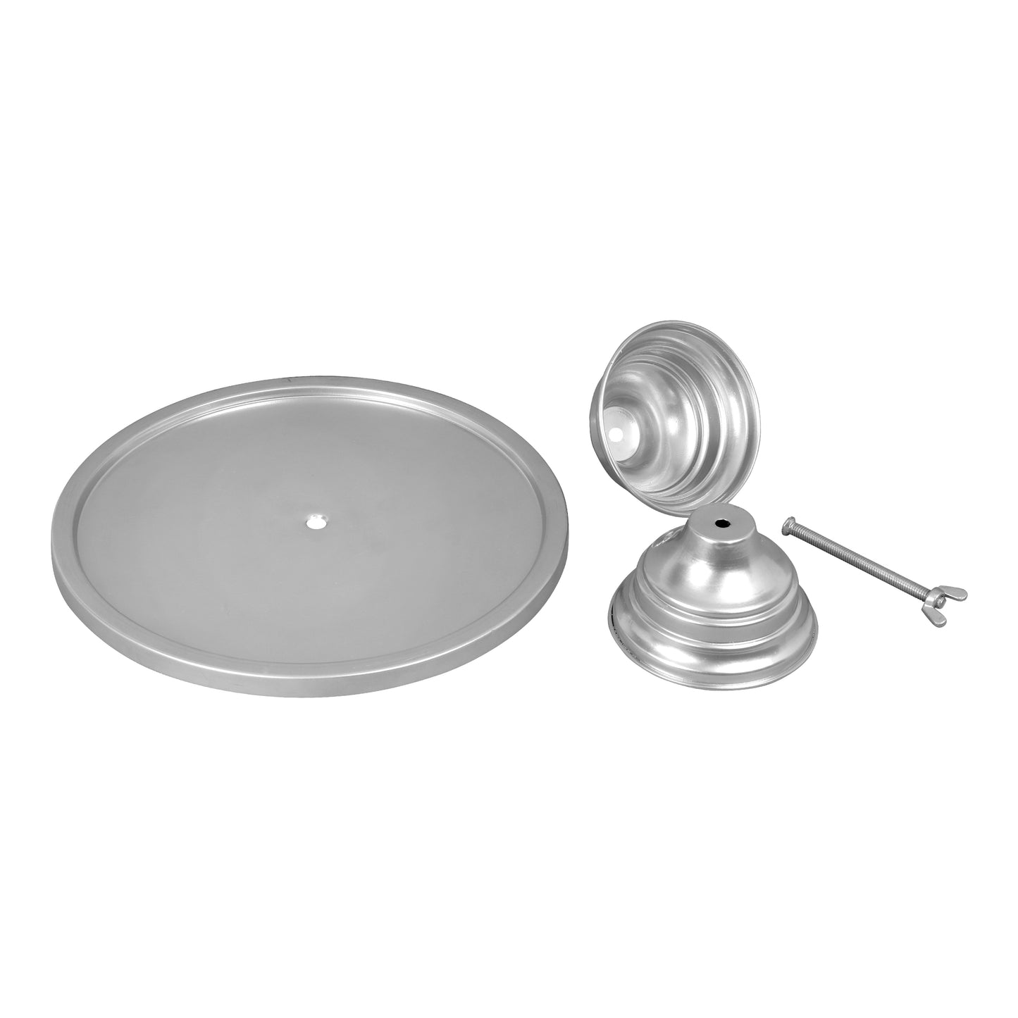 Anushka Metals Non Revolving Cake Stand Pedestal 13", 11", 9" Diameter (Top), Strong Metal (Set/3, Grey)