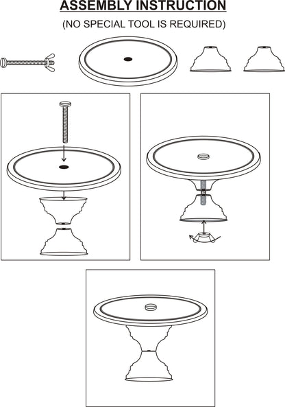 Anushka Metals Yellow Metal Cake Stand Pedestal | Round Non-Revolving 9" Diameter by 5" Height Dessert Display | Sturdy Cake Holder for Birthday, Wedding, Anniversary & Party Decor