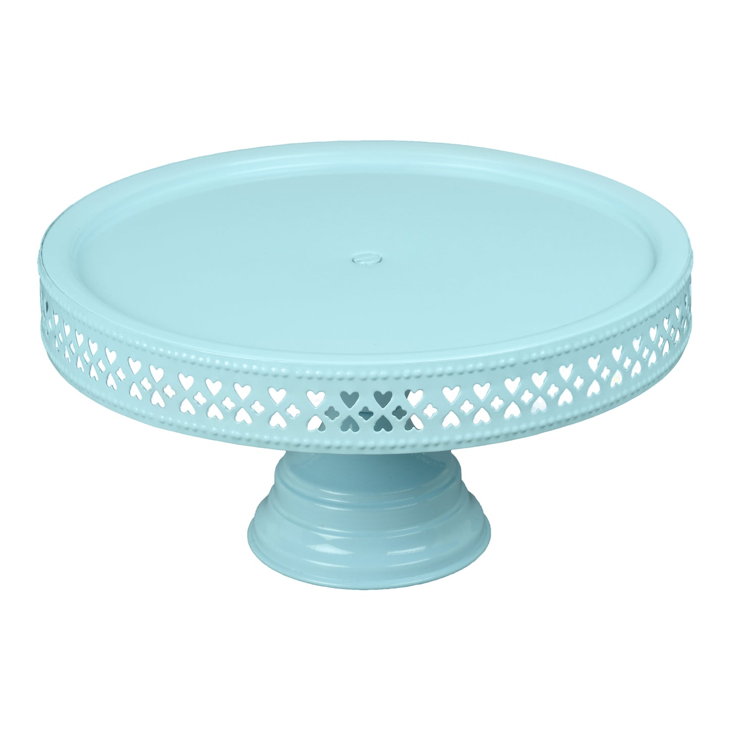 Anushka Metals Non Revolving Cake Stand Pedestal 13", 11", 9" Diameter (Top), Strong Metal (Set/3, Blue)